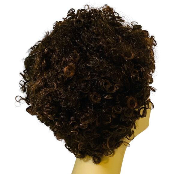 Human Hair Curly Wig ASHRO Color FS430 Brown Copper Women Teens One Size NWT - Picture 10 of 10